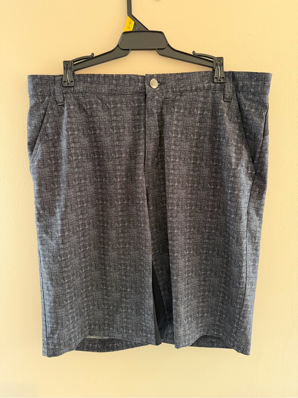 adidas Men's Navy Textured Flat Front Shorts